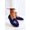 Dámské semišové mokasíny s třásněmi námořnická modré Laressa (Veľkosť 36)
