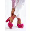 Módní Sandály S Mašlí Na Podpatcích Fuchsie Callum (Veľkosť 37)