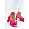 Módní Sandály S Mašlí Na Podpatcích Fuchsie Callum (Veľkosť 37)