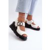 Dámske Sandále na platforme a klínu z eco kože biele vinceza 58292 / 58292 WH (Veľkosť 36)