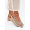 Dámské Sandály Na Klínu S Pleteninou Tmavě Béžové Tulliata (Veľkosť 36)