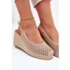 Dámské Sandály Na Klínu S Pleteninou Tmavě Béžové Tulliata (Veľkosť 36)