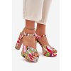 Vzory Sandály Na Podpatku A Platformě Růžovo-Zelené Slaria (Veľkosť 36)