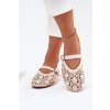 Perforované baleríny se páskem béžové Orphali (Veľkosť 39)
