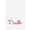 Průhledné Sandály Na Podpatku S Ozdobným Květinou Nude Risalie (Veľkosť 36)