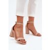 Eko Kožené Sandály Dámské Na Podpatku Béžové Irini (Veľkosť 39)