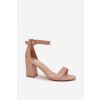 Eko Kožené Sandály Dámské Na Podpatku Béžové Irini (Veľkosť 39)