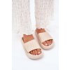 Béžové dámske penové papuče na platforme s rovnou podrážkou, kód produktu WS-12 BEIGE (Veľkosť 36.5)