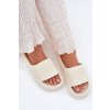 Dámske penové šľapky na rovnej podrážke, farba ecru, kód produktu M322 OFF WHITE (Veľkosť 36)