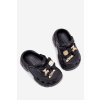 Detské Sandále Dievčenské Penové s mašľou a dekoracemi čierne selvana / M571A/B BLACK (Veľkosť 24/25)