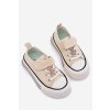 Dívčí Tenisky Se Zlatou Nášivkou Medvěd Béžové Solena (Veľkosť 28)