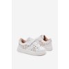 Sportovní boty sneakers pro děti z eko kůže bílo-bežové Anelisa (Veľkosť 25)