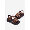 Dievčenské Sandále s ozdobným detailom pantera serina / 368-2D/3D LEOPARD (Veľkosť 25)