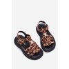 Dievčenské Sandále s ozdobným detailom pantera serina / 368-2D/3D LEOPARD (Veľkosť 25)