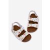 Detské Sandále na korkové podrážce s prackami dinosauři multikolor thessa / 361-1I/2I DINOSAUR (Veľkosť 19)