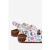 Detské Sandále na korkové podrážce s prackami ovoce biele thessa / 361-1D/2D WHITE (Veľkosť 19)