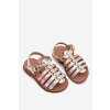 Detské Sandále Dievčenské z eco kože zlaté mariana / 305-1D/2D/3D GOLD (Veľkosť 19)