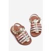 Detské Sandále Dievčenské z eco kože zlaté mariana / 305-1D/2D/3D GOLD (Veľkosť 19)