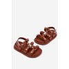 Dievčenské Sandále so zlatým detailom hnedé lunessa / 346/2C/3C KHAKI (Veľkosť 25)