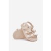 Detské Sandále so zlatým detalem béžove lunessa / 346/2B/3B BEIGE (Veľkosť 25)