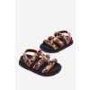 Dievčenské Sandále so zlatým detailom leopard lunessa / 346/2D/3D LEOPARD (Veľkosť 25)
