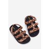 Dievčenské Sandále so zlatým detailom leopard lunessa / 346/2D/3D LEOPARD (Veľkosť 25)