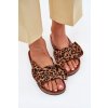 Dámské papuče S Průhledy Na Korek Podošva Leopardí Hnědé Sercele (Veľkosť 36)