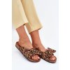 Dámské papuče S Průhledy Na Korek Podošva Leopardí Hnědé Sercele (Veľkosť 36)