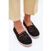 Krajkové espadrilky Dámske čierne adelira / WD251 NERO (Veľkosť 36)