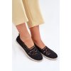 Krajkové espadrilky Dámske čierne adelira / WD251 NERO (Veľkosť 36)