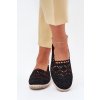Krajkové espadrilky Dámske čierne adelira / WD251 NERO (Veľkosť 36)