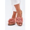 Dámské papuče Na Korek Podrážce S Květinami Růžové Ferenza (Veľkosť 36)