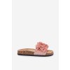Dámské papuče Na Korek Podrážce S Květinami Růžové Ferenza (Veľkosť 36)