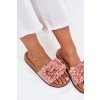 Dámské papuče Na Korek Podrážce S Květinami Růžové Ferenza (Veľkosť 36)