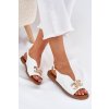 Dámské Sandály Na Plochém Podpatku Se Zlatou Dekorací Bílé Amelira (Veľkosť 36)