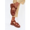 Eko Kožené Sandály Dámské S Přezkami Camel Mireza (Veľkosť 37)