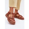 Eko Kožené Sandály Dámské S Přezkami Camel Mireza (Veľkosť 37)
