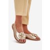 Kožené ploché Sandále s ozdobou chebello 4642 zlaté / 4642 ZŁOTY (Veľkosť 36)