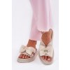 Dámské Kožené Sandály Na Platformě S Mašlí CheBello 4647 Béžové (Veľkosť 36)