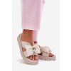 Dámské Kožené Sandály Na Platformě S Mašlí CheBello 4647 Béžové (Veľkosť 36)