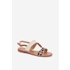 Plné Dámske Sandále s korálky leopardí vzor béžove virona / BJ717 BEIGE LEOPARD (Veľkosť 36)