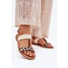 Plné Dámske Sandále s korálky leopardí vzor béžove virona / BJ717 BEIGE LEOPARD (Veľkosť 36)