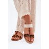 Ploché Dámské Sandály S Korálky Leopardí Hnědé Virona (Veľkosť 36)