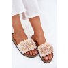 Dámské papuče Na Korek Podošvách S Květinami Béžové Ferenza (Veľkosť 36)