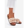 Dámské papuče Na Korek Podošvách S Květinami Béžové Ferenza (Veľkosť 36)