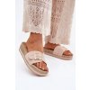 Dámské papuče Na Platformě Se Zlatou Sponou Béžové Selira (Veľkosť 36)