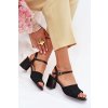 Dámské Sandály Na Podpatku Černé Sarena (Veľkosť 36)