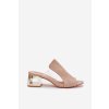 Dámské papuče na zlatém podpatku béžové Tessira (Veľkosť 36)