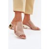 Dámské papuče na zlatém podpatku béžové Tessira (Veľkosť 36)