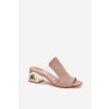 Dámské papuče na zlatém podpatku béžové Tessira (Veľkosť 36)